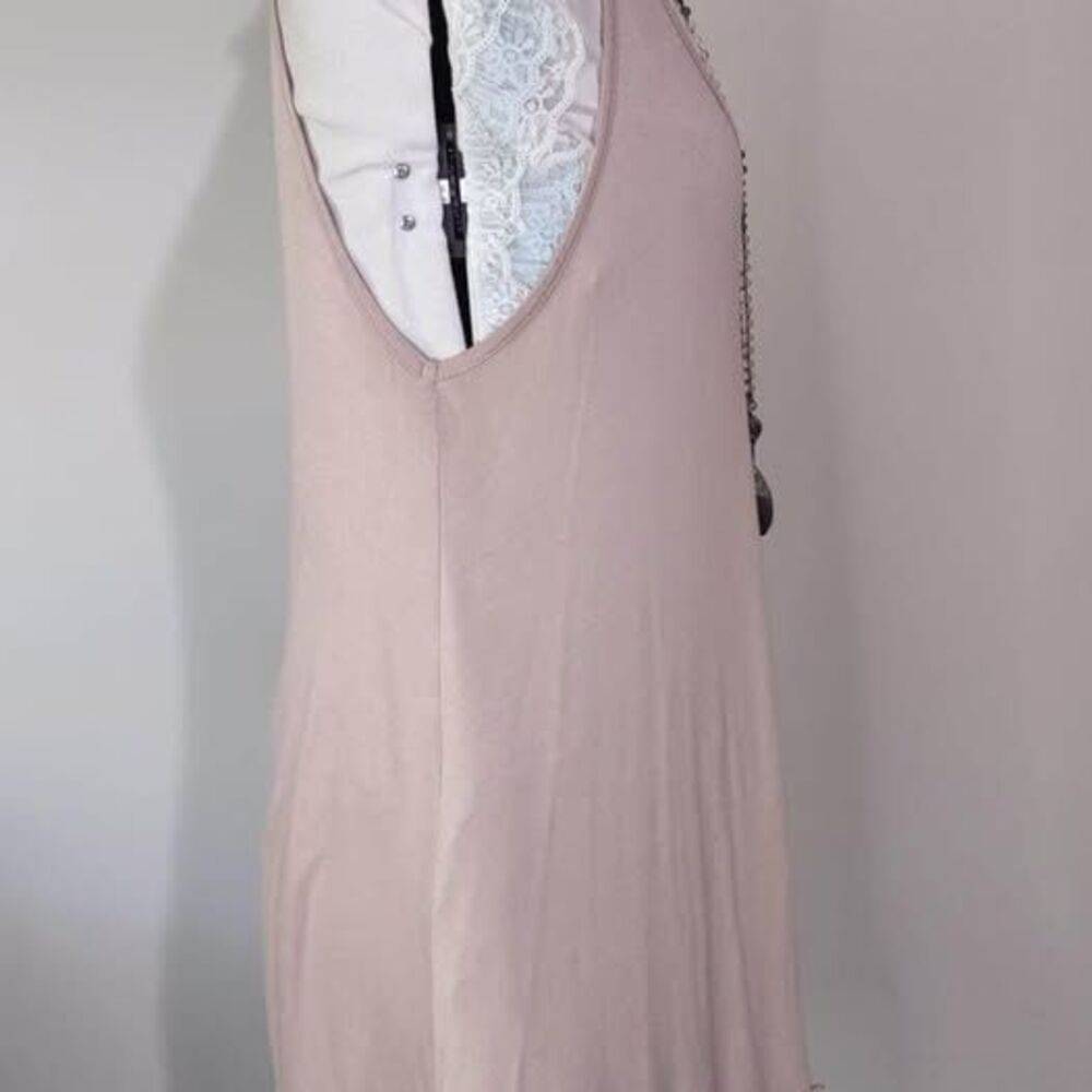 Medium Lace Easel Brown With laced Bottom Dress Tunic Layer It 32” Length C4073 - Picture 4 of 5